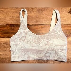 Lululemon Athletica Beige and White Floral Sports Bra